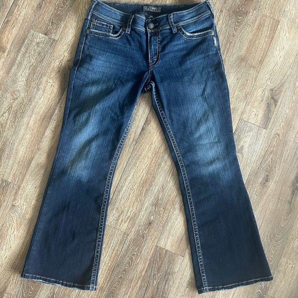 Silver Jeans Women's Straight Leg Dark Blue Jeans